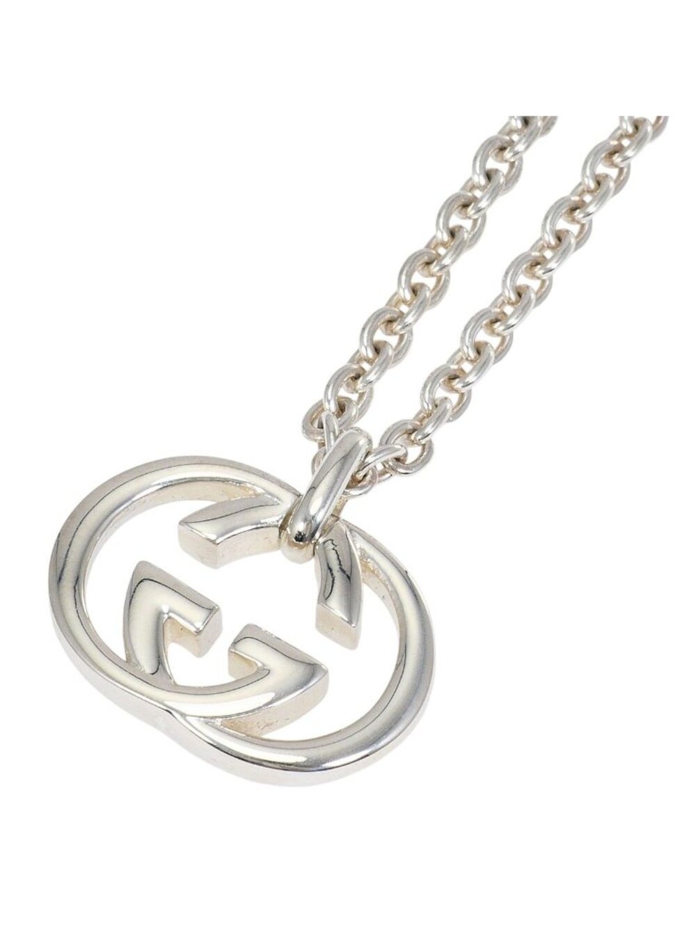 Gucci Interlocking G 925 Sterling Silver Necklace 50